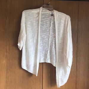 cream colored cardigan